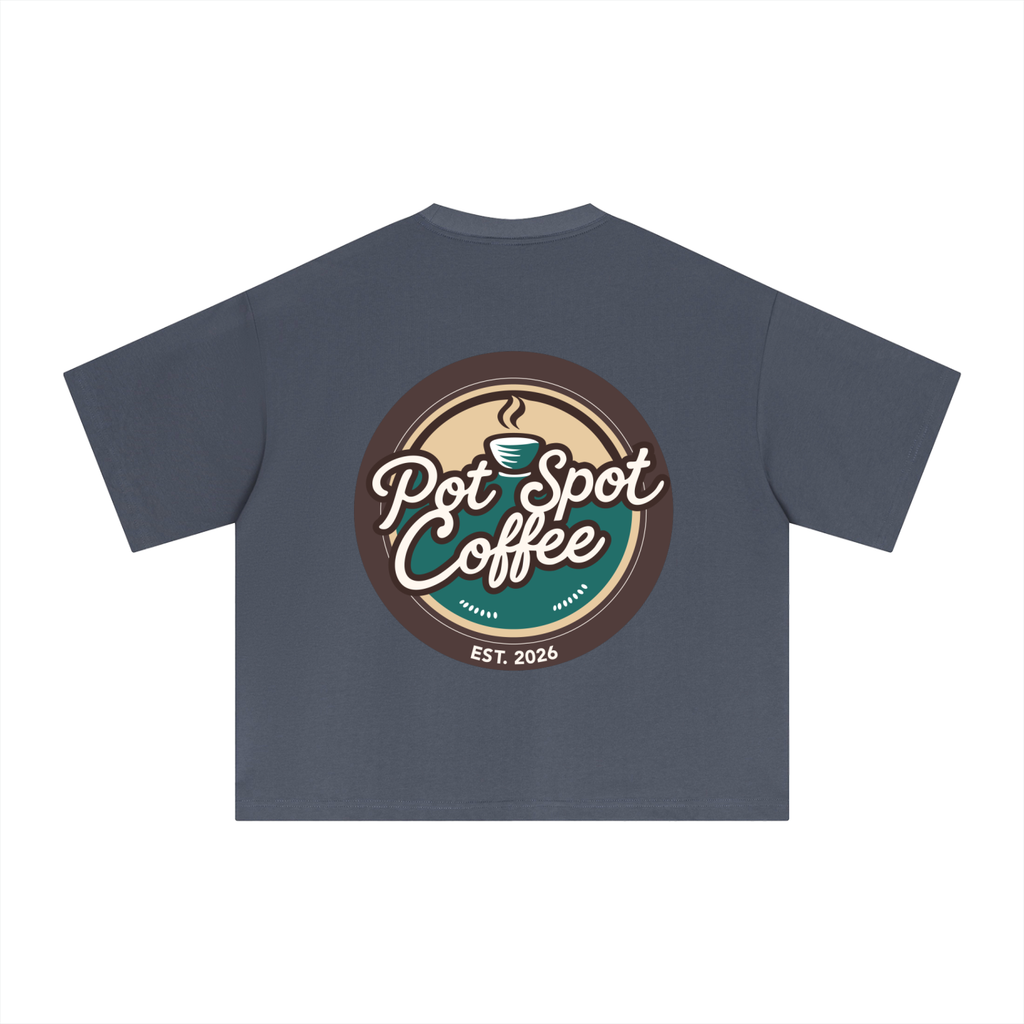 Essential Sorona Boxy T-Shirt in Navy Blue – back view