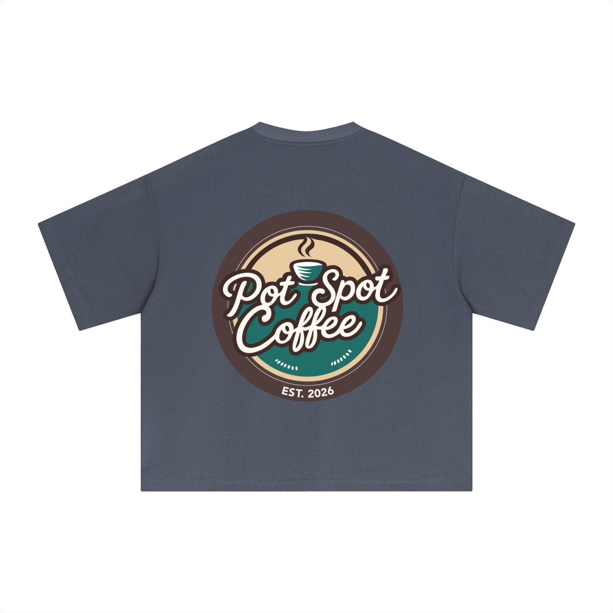 Essential Sorona Boxy T-Shirt in Navy Blue – back view