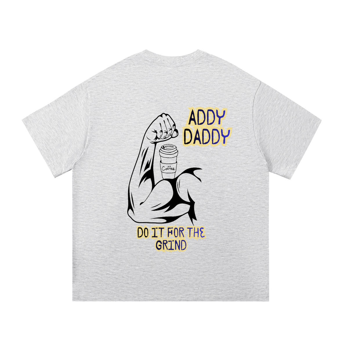 Essential Cotton T-Shirt in White Gray – back view