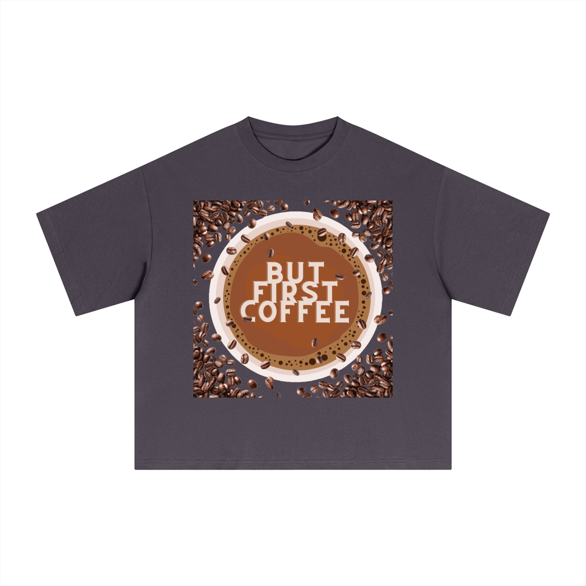Essential Sorona Boxy T-Shirt in Plum Purple – front view