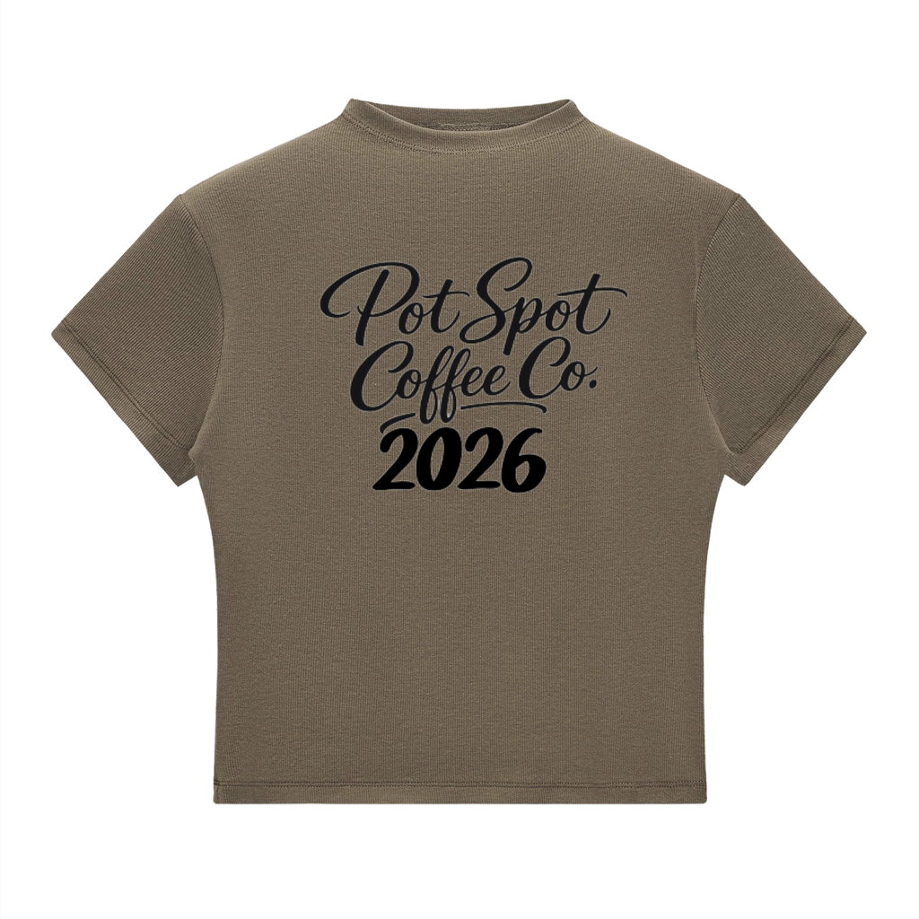 Essential Slim Fit Mock Neck T-Shirt in Gray Green, front view, women's bodycon crop top