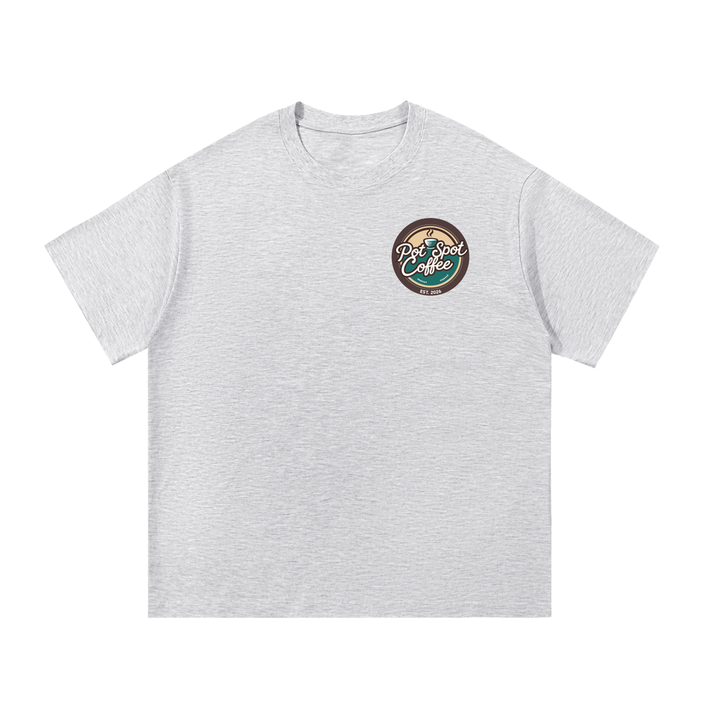 Essential Cotton T-Shirt in White Gray – front view