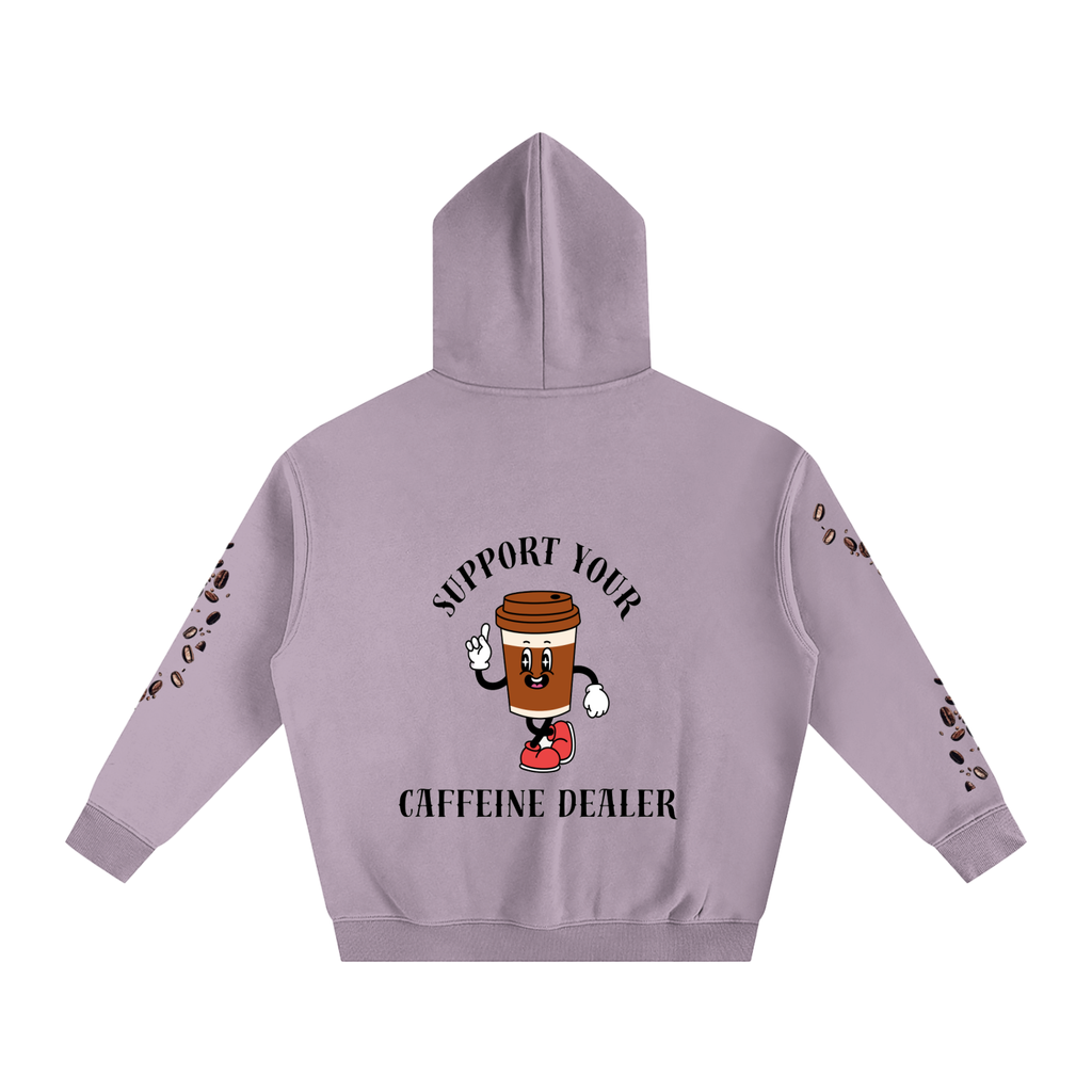 Oversize Fleeced Hoodie in Dark Purple – back view