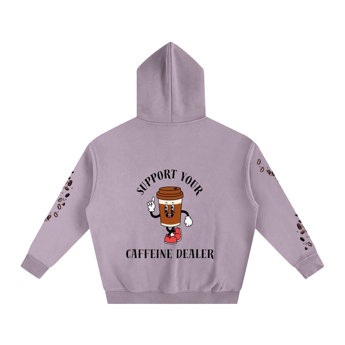 Oversize Fleeced Hoodie in Dark Purple – back view